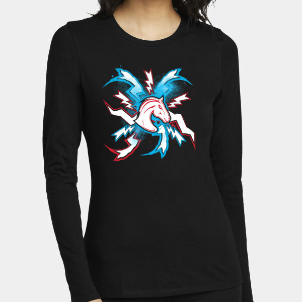 Team Morgan - Women's Perfect Blend ® CVC Long Sleeve Tee Thumbnail